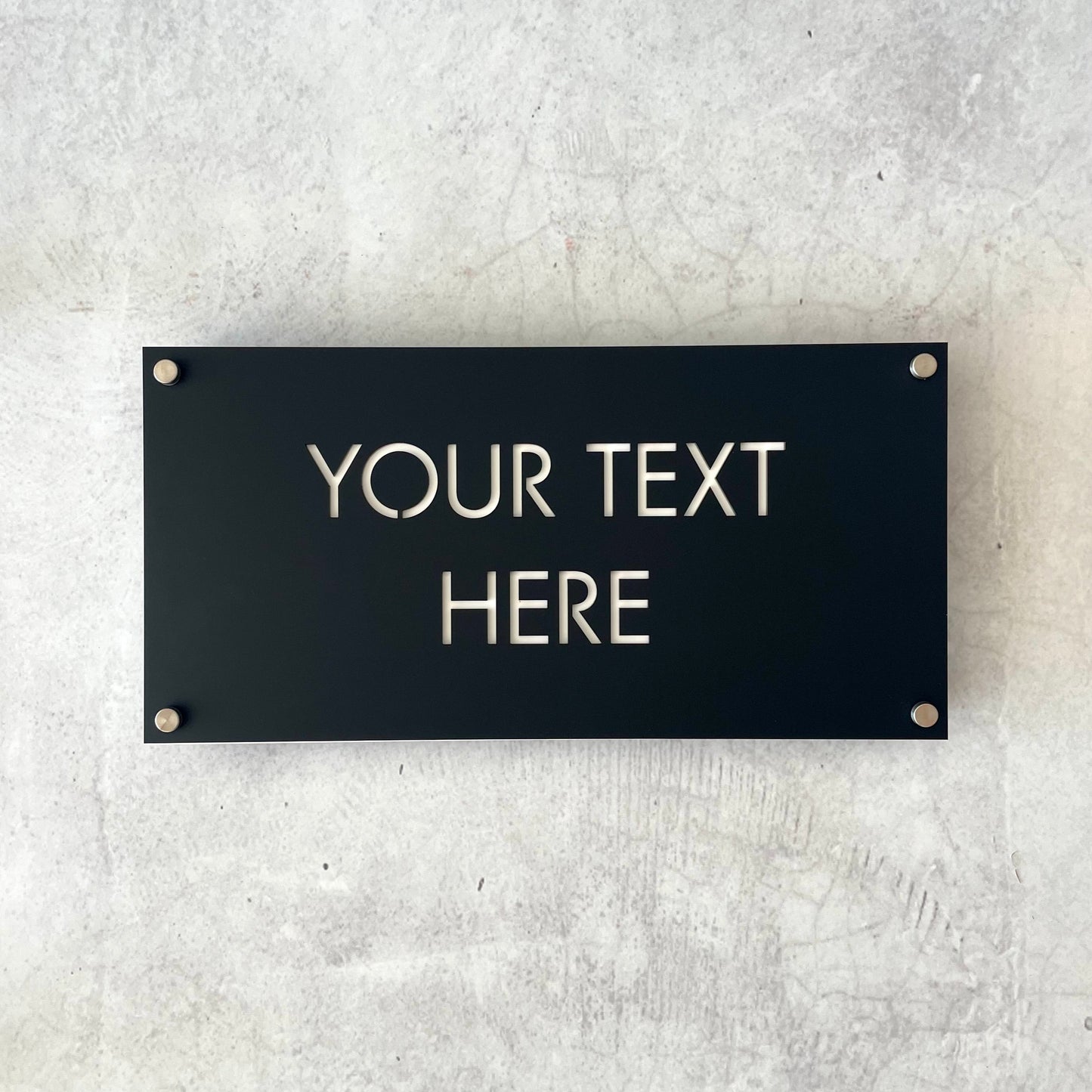 Custom Text Signage - Square Corners - Double Layer - All Sizes