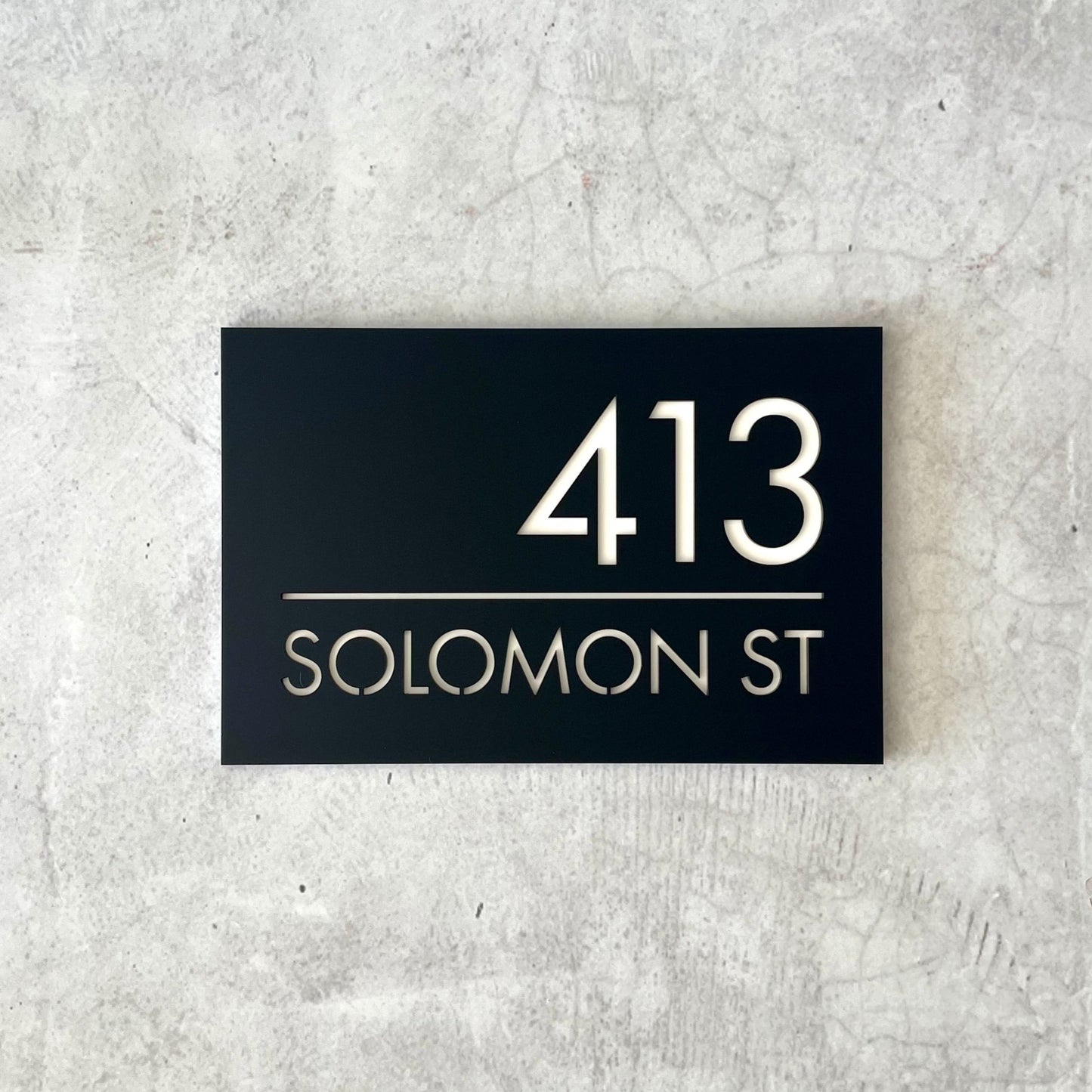 House Number with Street / Icon - Square Corners - Double Layer - All Sizes