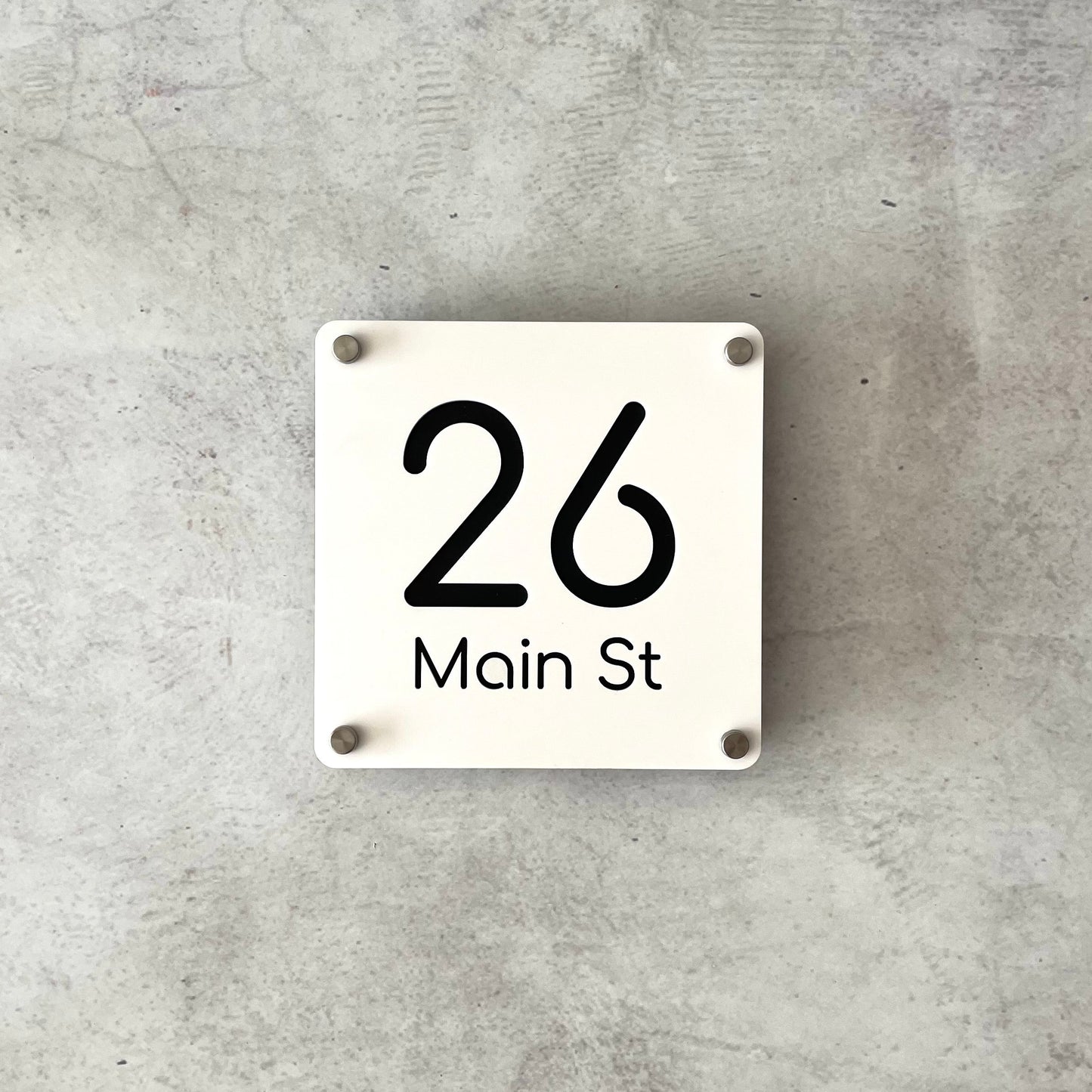 House Number with Street - Round Corners - Double Layer - All Sizes