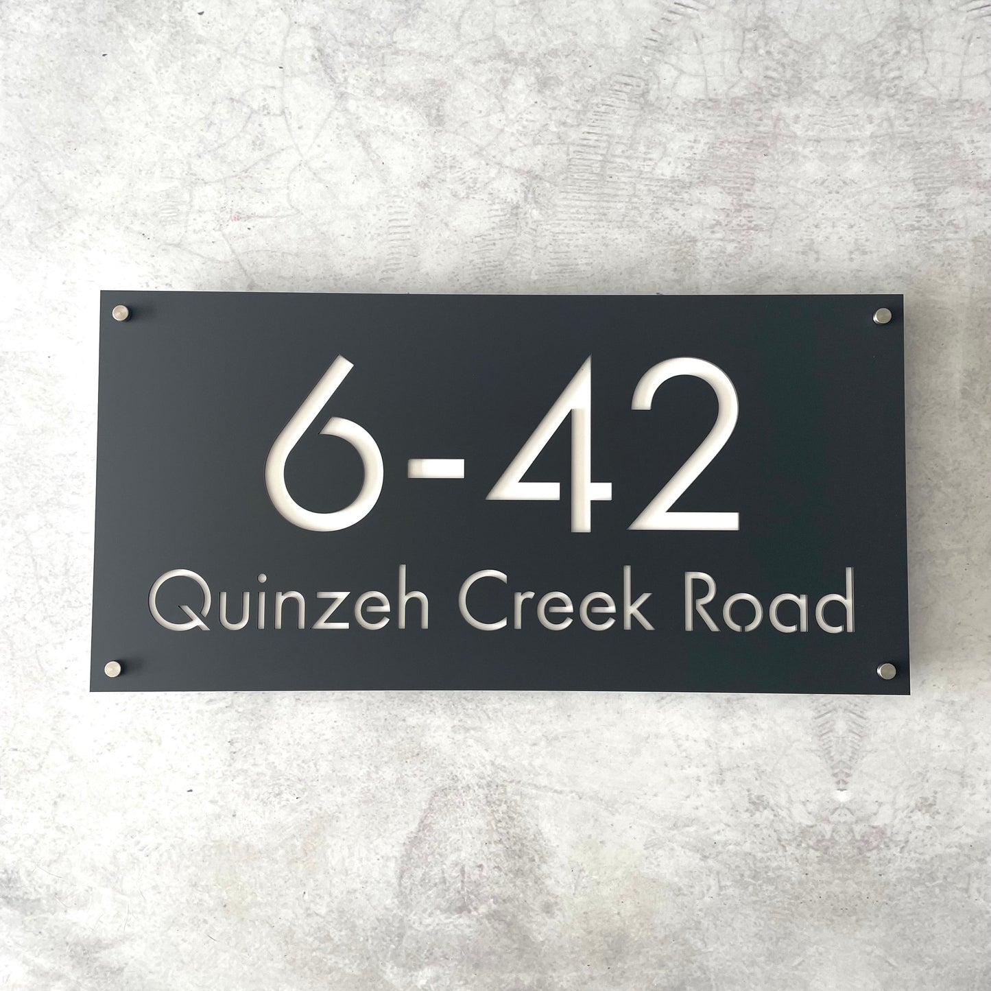 House Number with Street / Icon - Square Corners - Double Layer - All Sizes