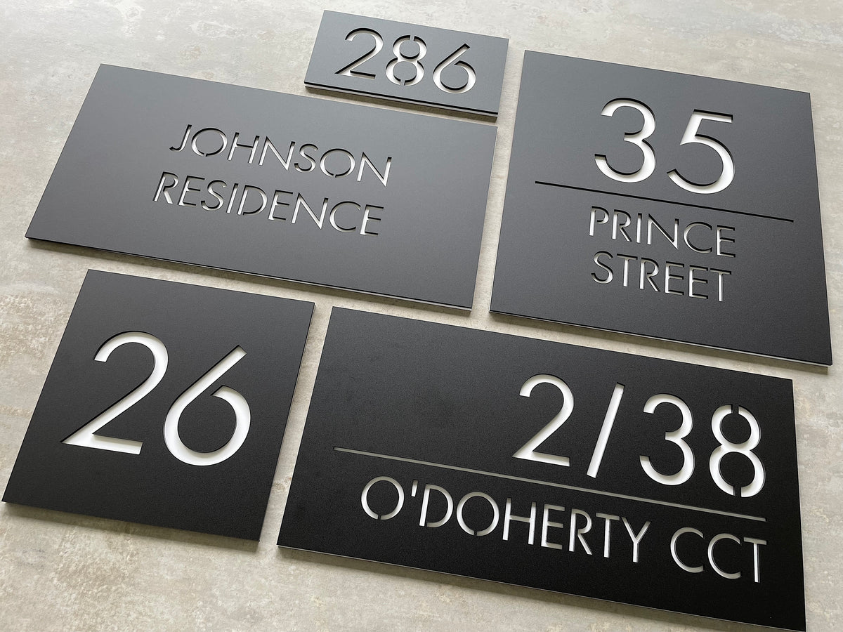 Stainless steel large house numbers address sign