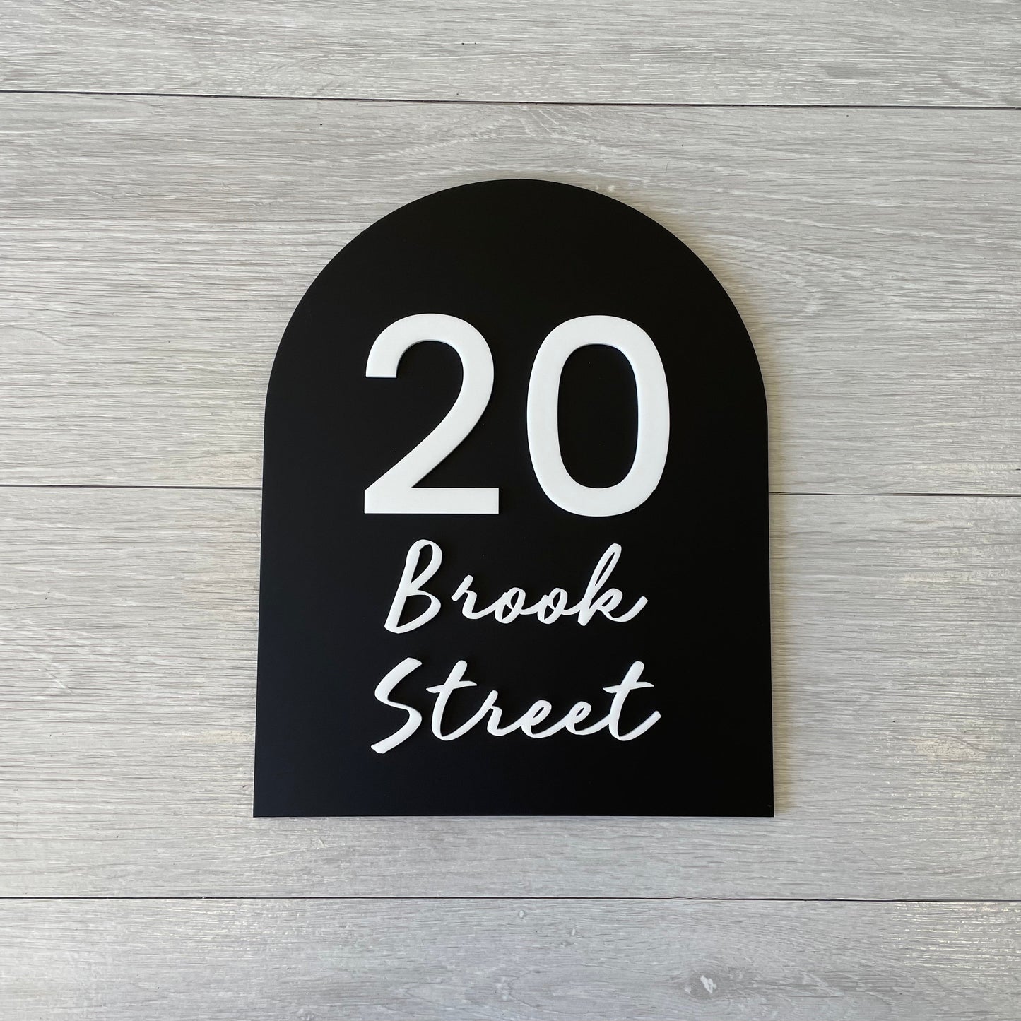Personalised House Number - Script Arch 25x20cm
