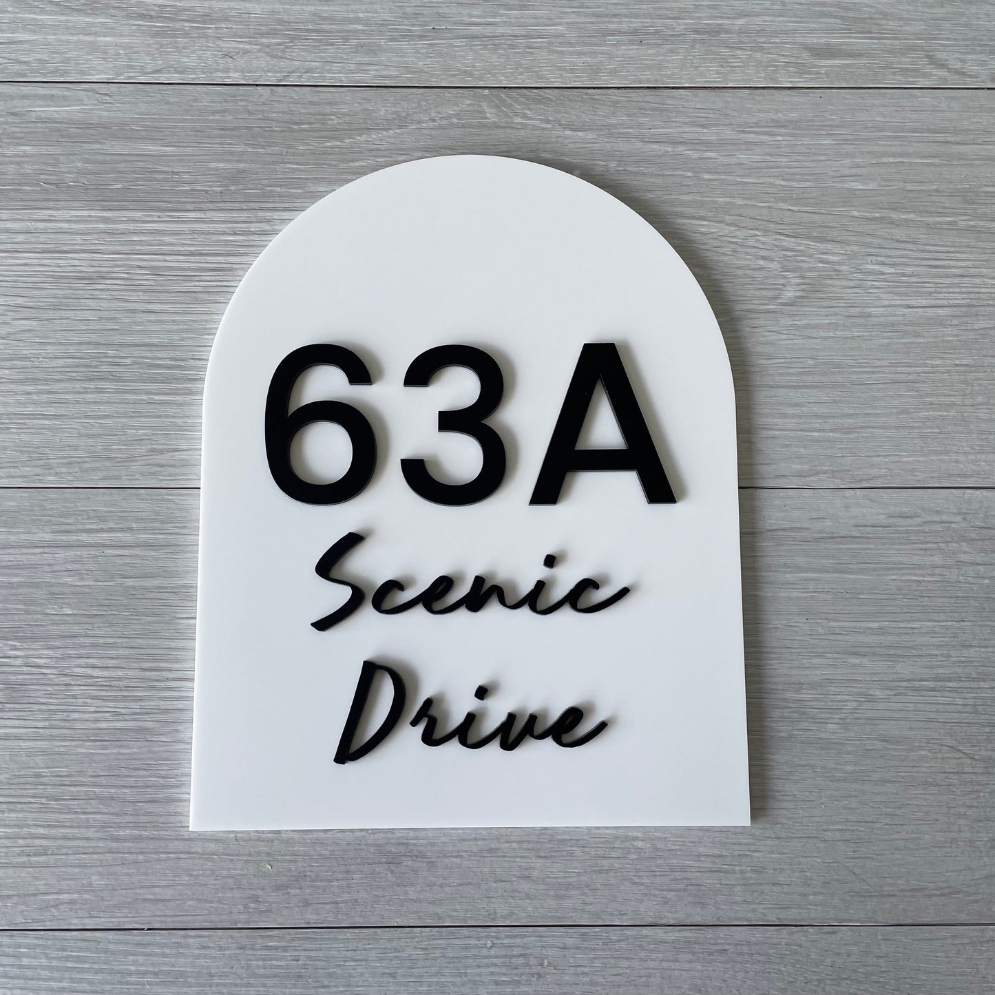 Personalised House Number - Script Arch 25x20cm