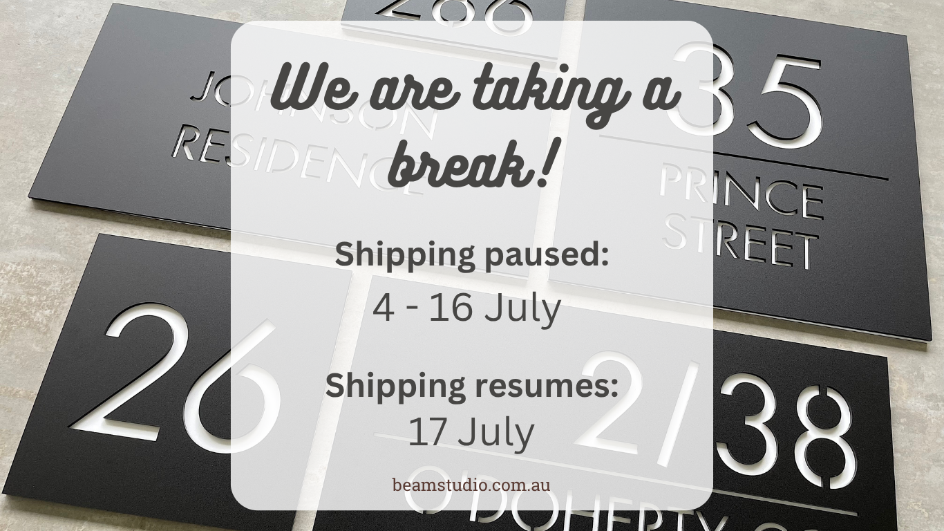 notice showing that we're currently on holidays