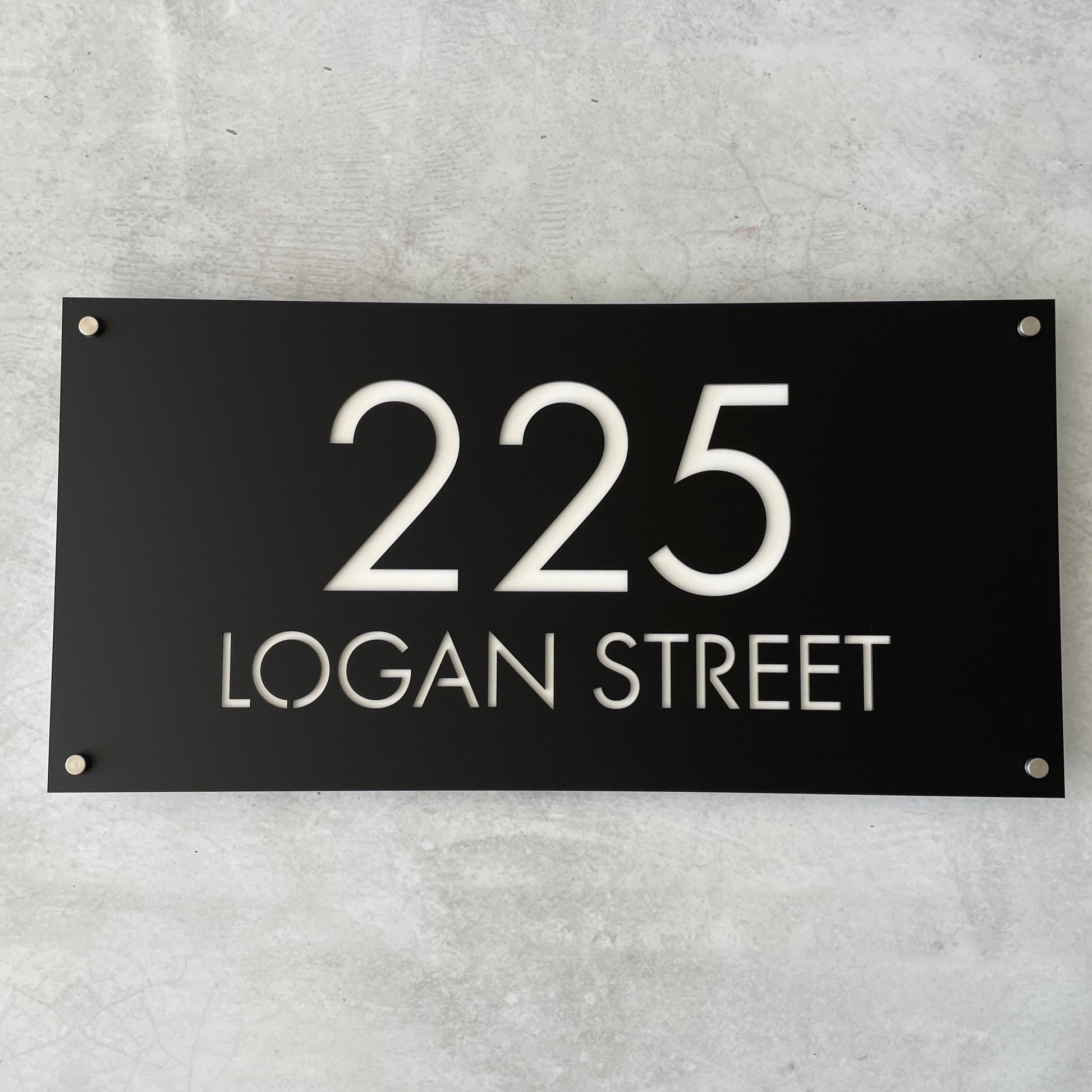 Extra large black and white house number sign ideal to made a bold statement