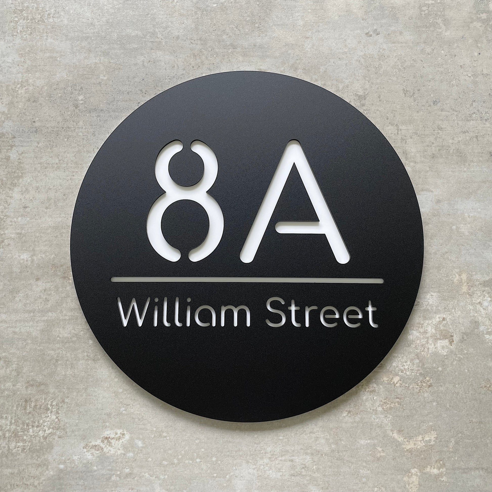 Large circular house number sign to add street appeal