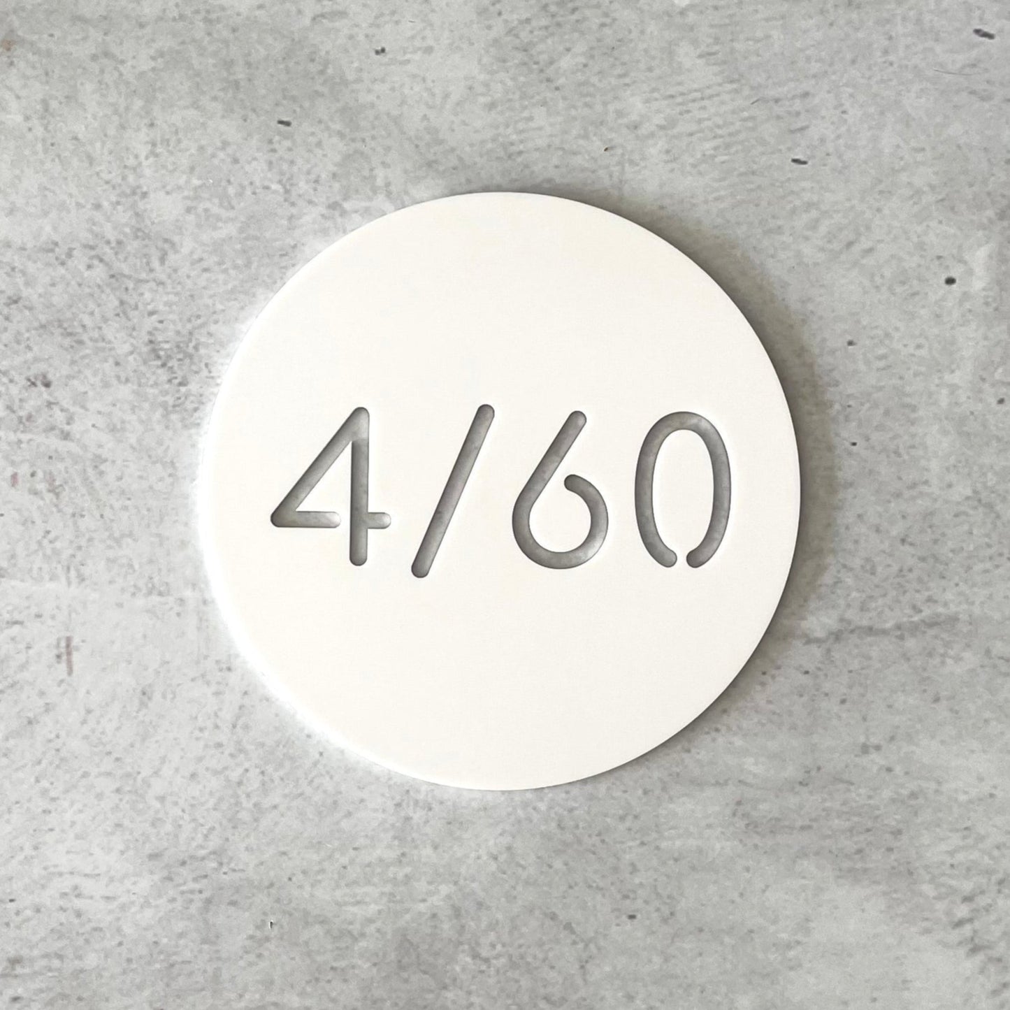 bold white house number for modern contemporary home, made in Australia
