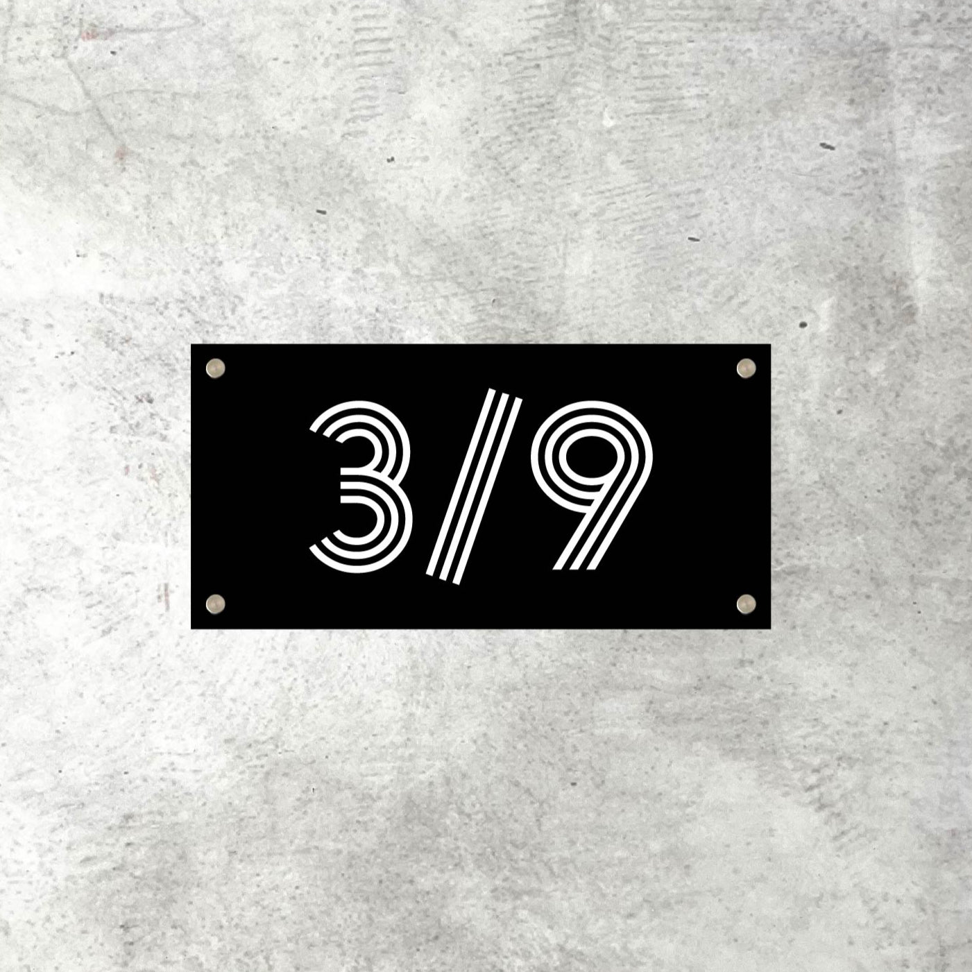 3D house numbers with raised acrylic letters and premium standoff screws