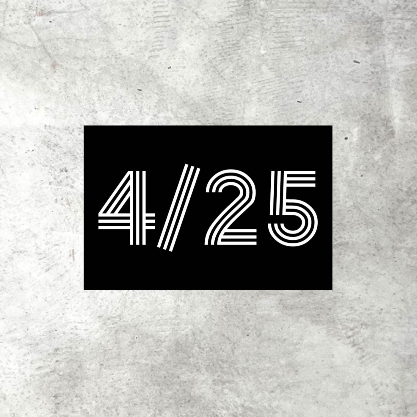 Three-dimensional house number plaque with floating text and adhesive application tape