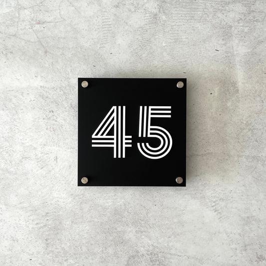 Custom 3D house sign in black and white, designed for modern Australian homes