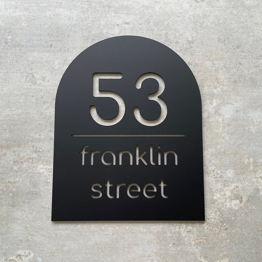 House Number with Street - Arch - Single Layer - All Sizes