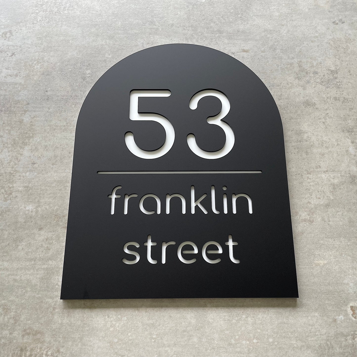 House Number with Street - Arch - Double Layer - All Sizes