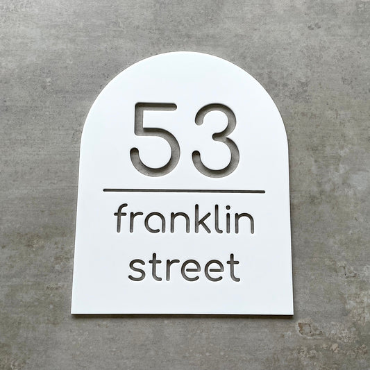 House Number with Street - Arch - Single Layer - All Sizes