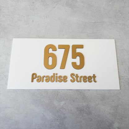 House Number with Street - Brushed Metallic - Rectangle