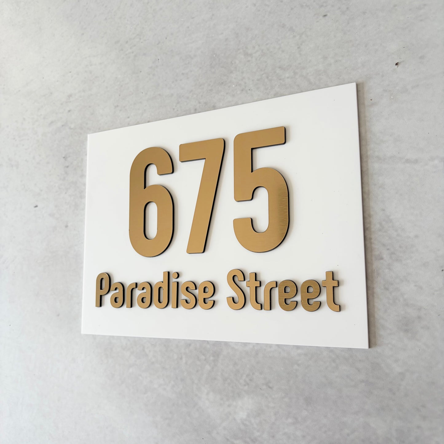 House Number with Street - Brushed Metallic - Rectangle