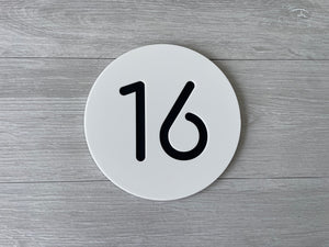 Personalised House Number - Circle Number with Backing Plate