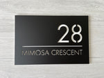 Personalised House Number - Horizontal Line with Backing Plate 30x20cm