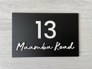 Personalised House Number - Script House Number 30x20cm