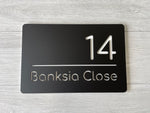 Personalised House Number - Horizontal Line with Backing Plate 30x20cm