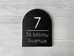 Personalised House Number - House Arch with Backing Plate 25x20cm