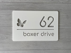 Personalised House Number - Horizontal Line Cutout 30x20cm