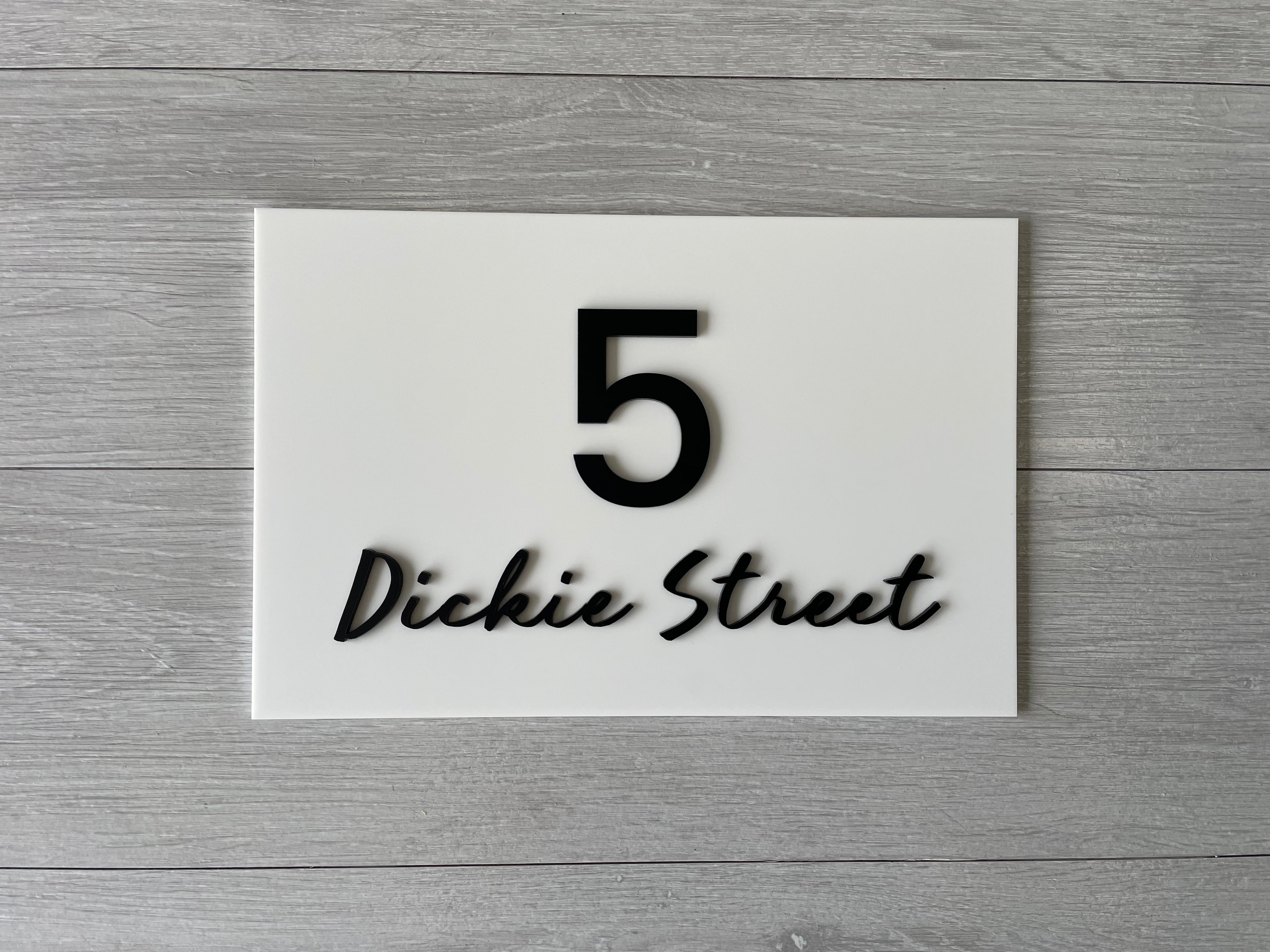 Personalised House Number - Script House Number 30x20cm