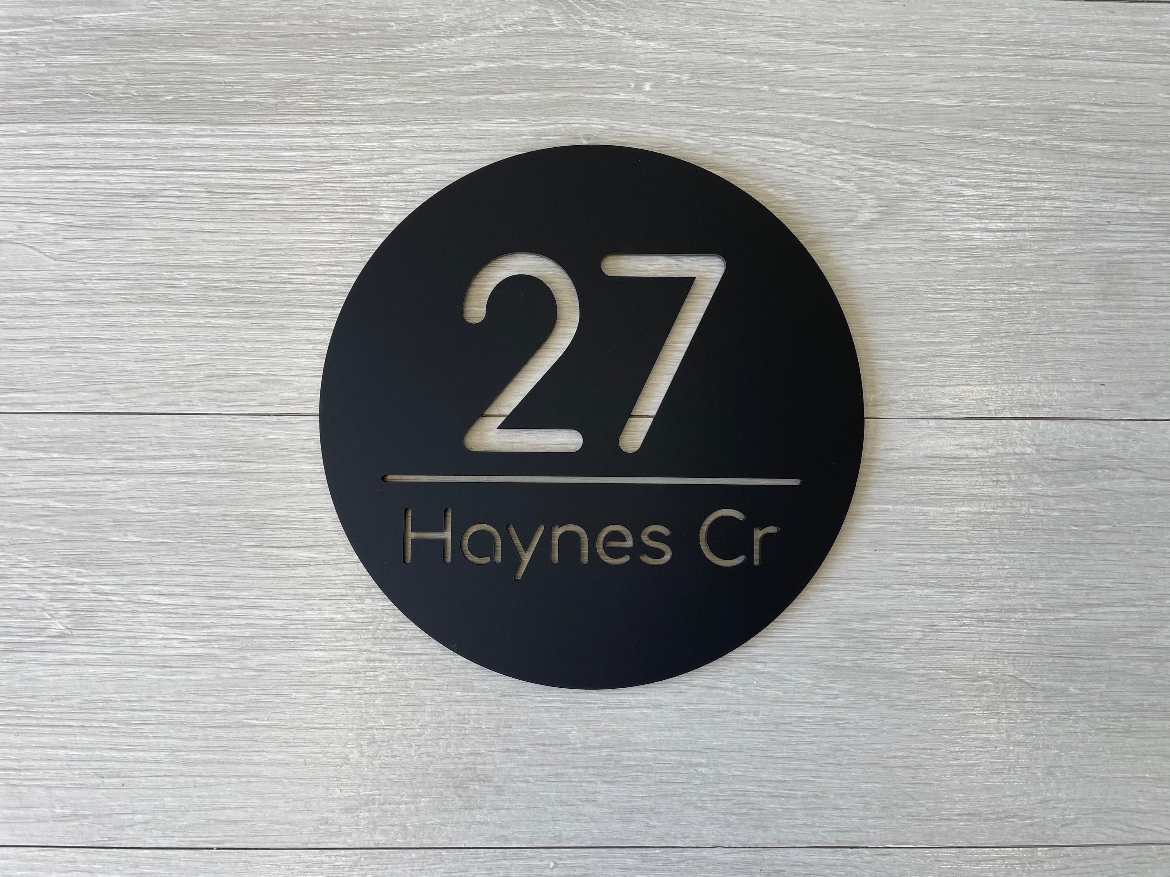 Personalised House Number - Circle Cutout 20cm