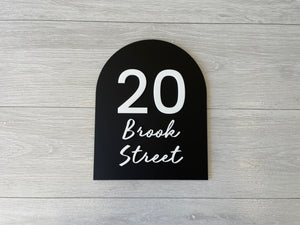 Personalised House Number - Script Arch 25x20cm