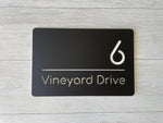 Personalised House Number - Horizontal Line with Backing Plate 30x20cm