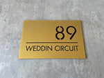 Personalised House Number - Horizontal Line with Backing Plate 30x20cm