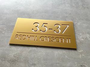 Personalised House Number - Edge - Rectangle 40x20cm