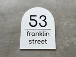 Personalised House Number - House Arch with Backing Plate 25x20cm