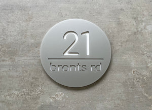 Personalised House Number - Circle with Backing Plate 20cm