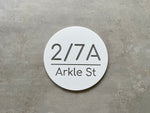 Personalised House Number - Circle with Backing Plate 20cm