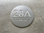 Personalised House Number - Circle with Backing Plate 25cm