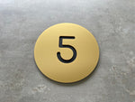 Personalised House Number - Circle Number with Backing Plate