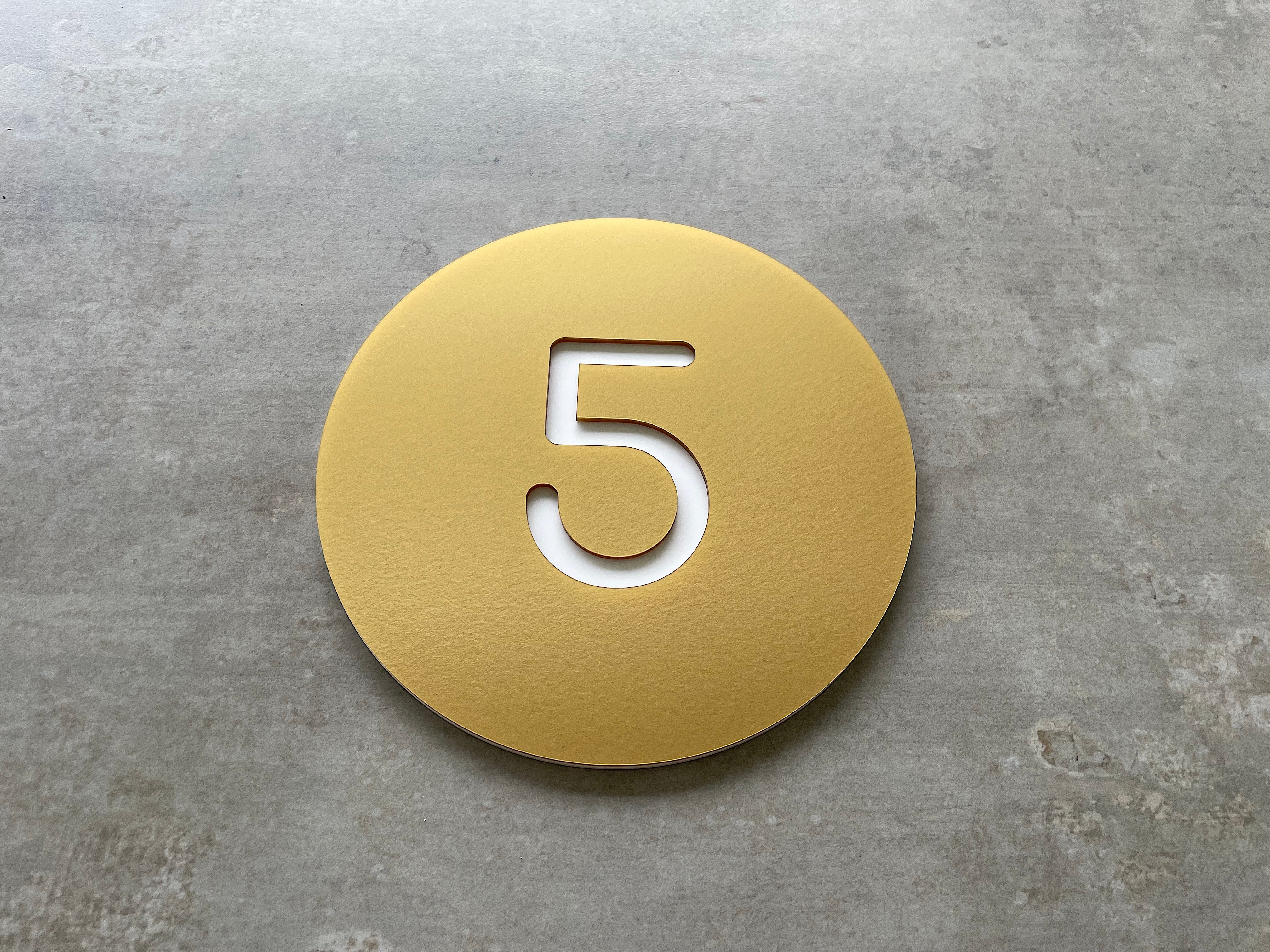 Personalised House Number - Circle Number with Backing Plate