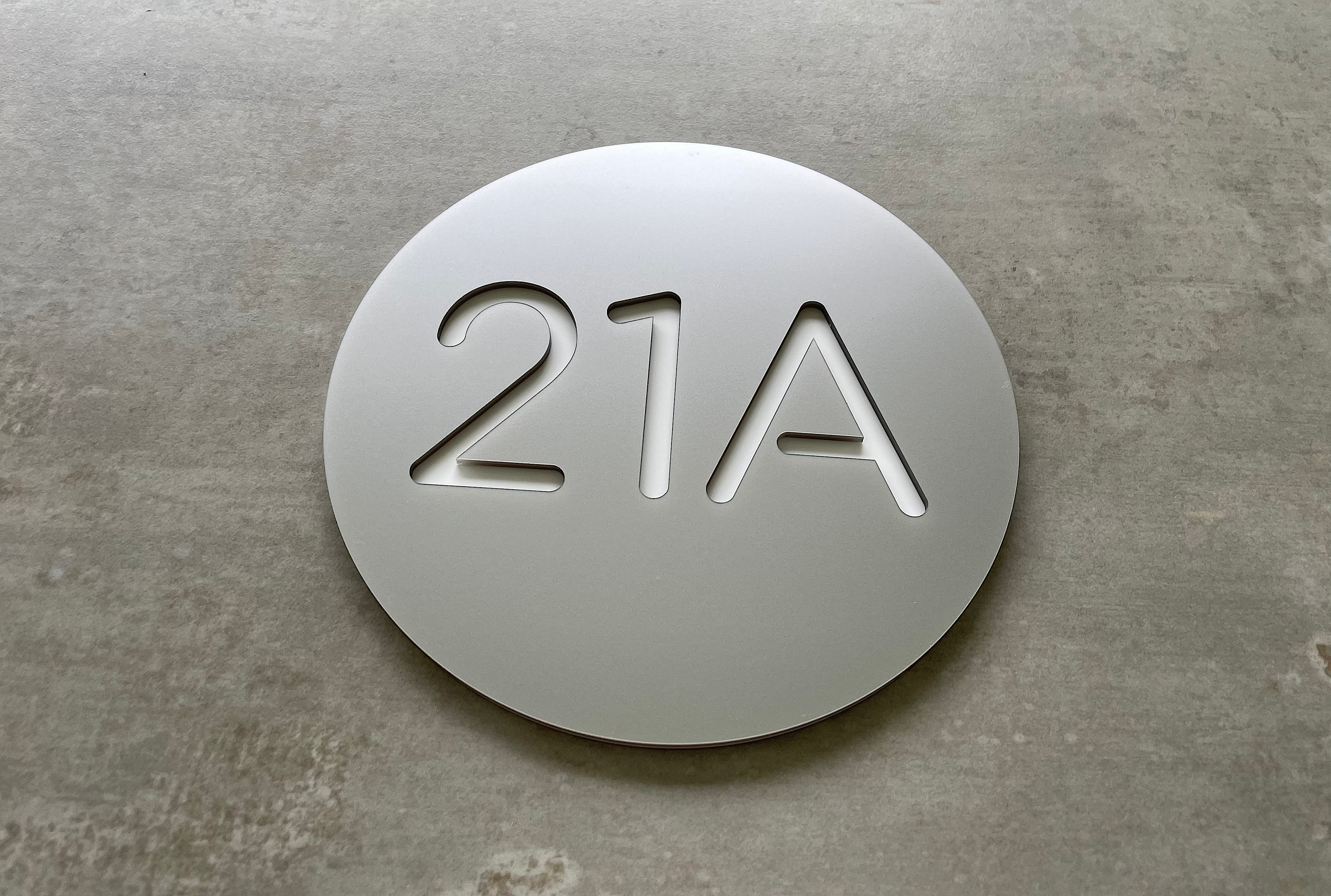 Personalised House Number - Circle Number with Backing Plate