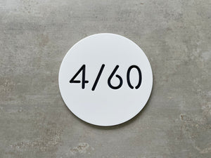 Personalised House Number - Circle Number with Backing Plate