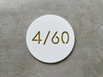 Personalised House Number - Circle Number with Backing Plate