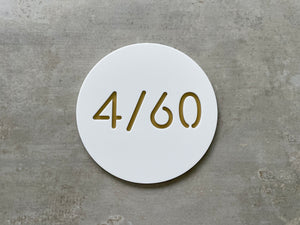 Personalised House Number - Circle Number with Backing Plate