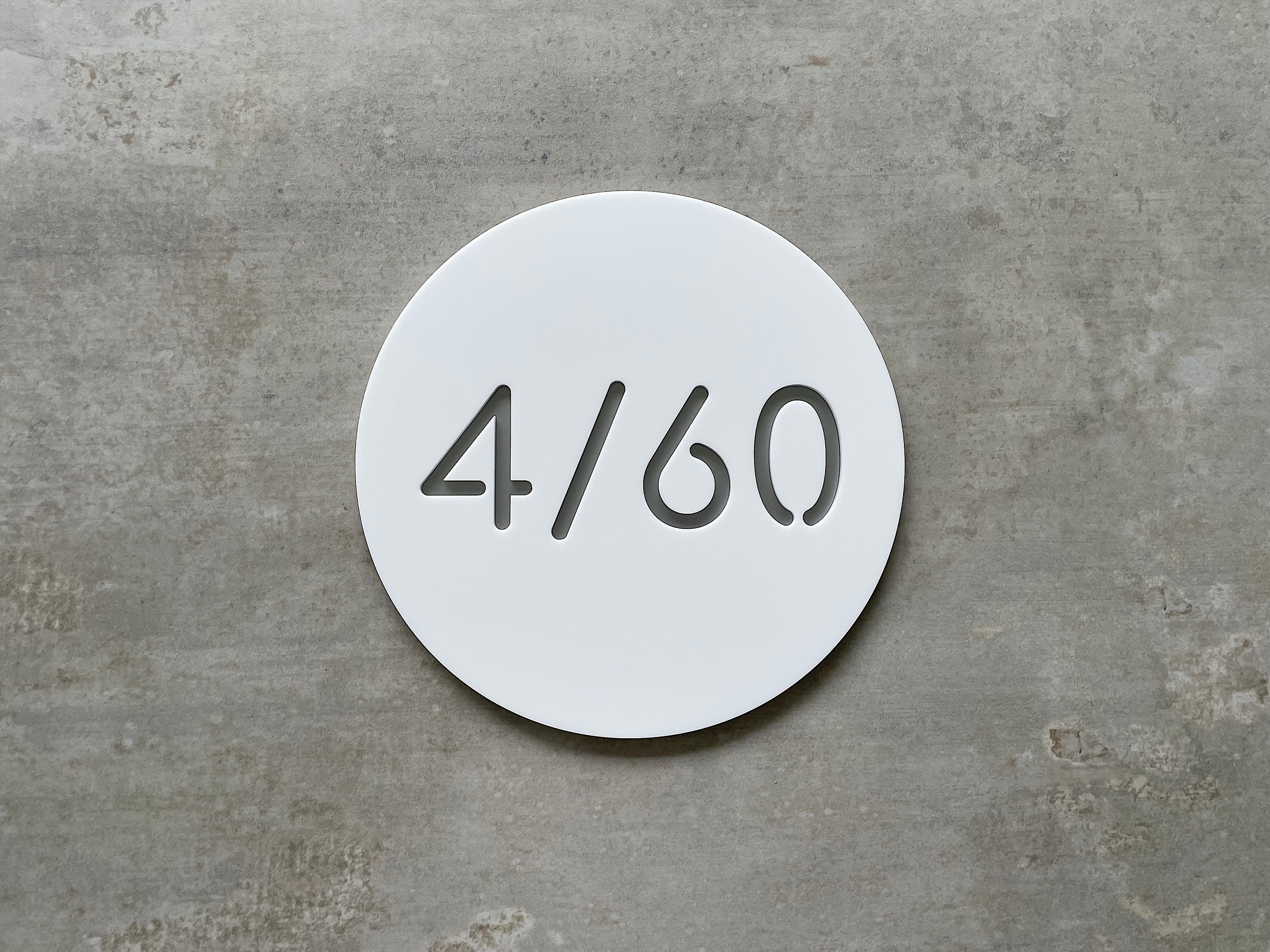 Personalised House Number - Circle Number with Backing Plate