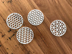 Geometric Coasters - Pack of 4 - Matte White