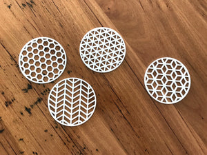 Geometric Coasters - Pack of 4 - Matte White