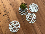 Geometric Coasters - Pack of 4 - Matte White