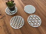 Geometric Coasters - Pack of 4 - Matte White