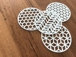 Geometric Coasters - Pack of 4 - Matte White