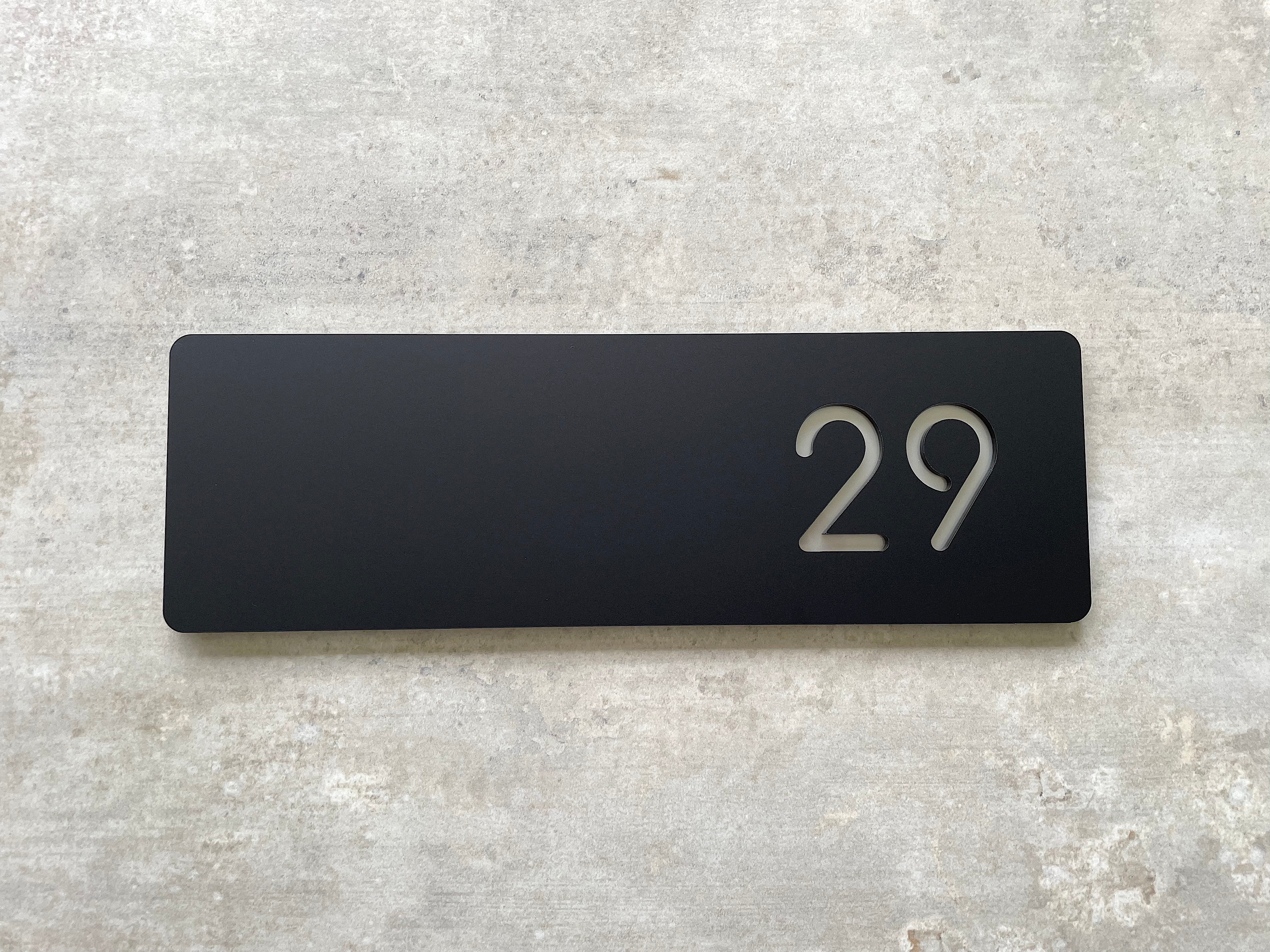 Personalised House Number - Rectangle with Backing Plate 30x10cm