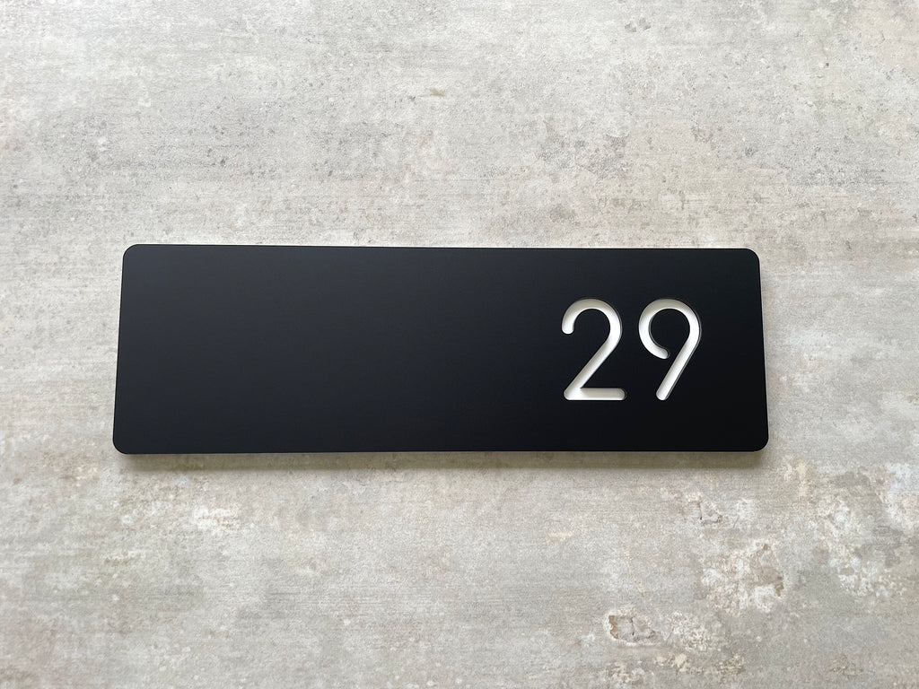 Personalised House Number - Rectangle with Backing Plate 30x10cm