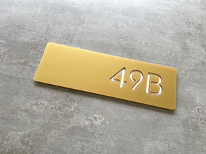 Personalised House Number - Rectangle with Backing Plate 30x10cm